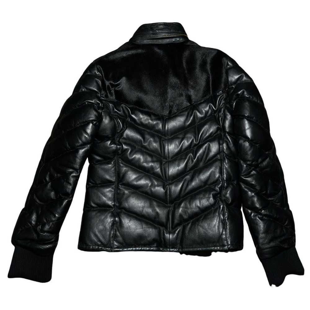 Obelisk Rabbit Fur Hood Leather Pony Hair Jacket - image 5