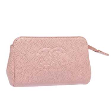 CHANEL COCO Mark Coin Purse Caviar Skin Pink CC A… - image 1