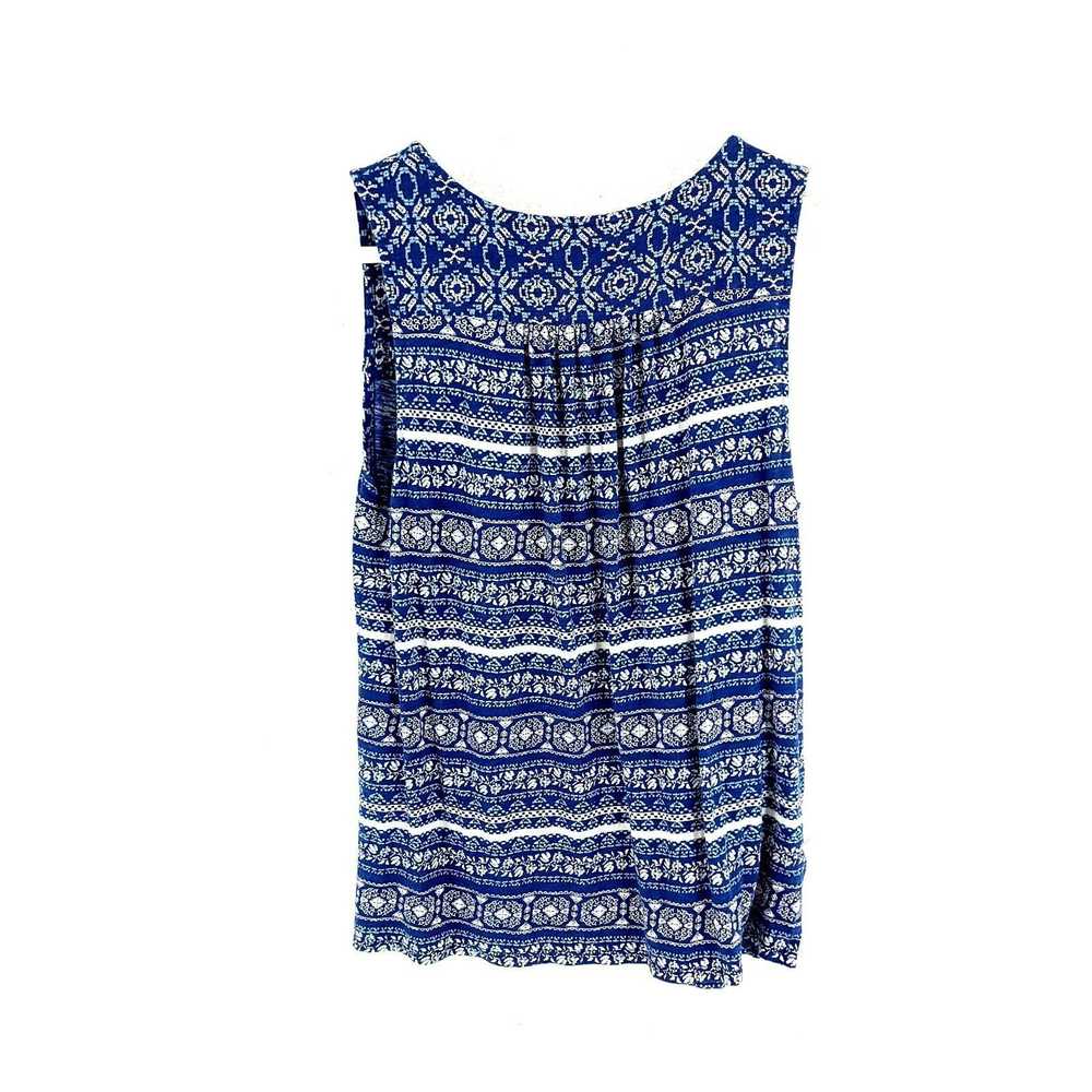 Lucky Brand Lucky Brand Blue Geometric Small V-Ne… - image 3