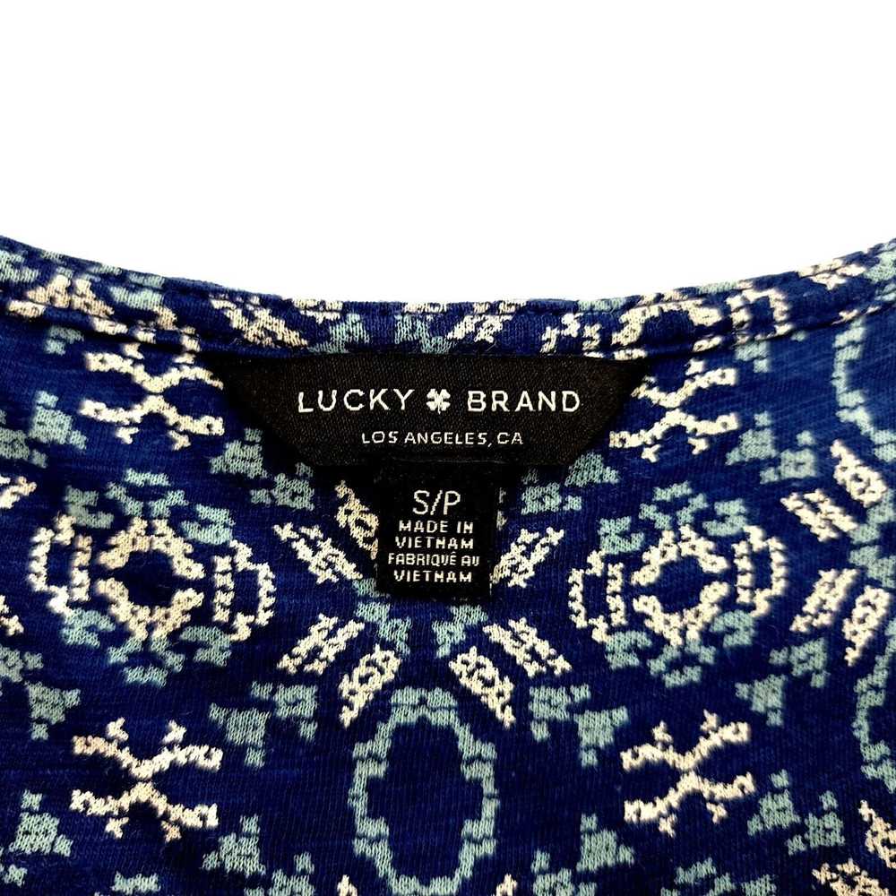 Lucky Brand Lucky Brand Blue Geometric Small V-Ne… - image 4