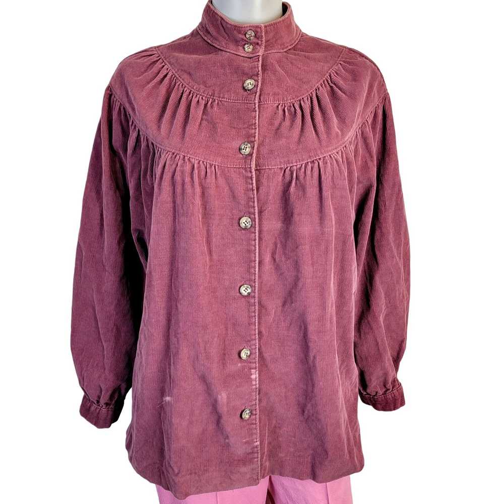 Vintage Vintage 70s Corduroy Shirt Women Large Bu… - image 2