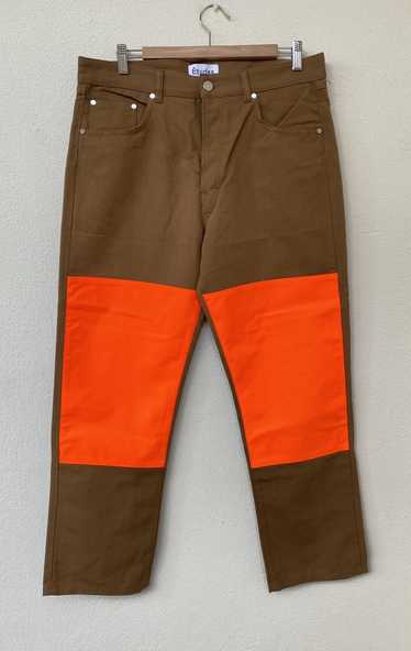 Etudes ETUDES BROWN AND ORANGE CORNER TROUSERS IN 