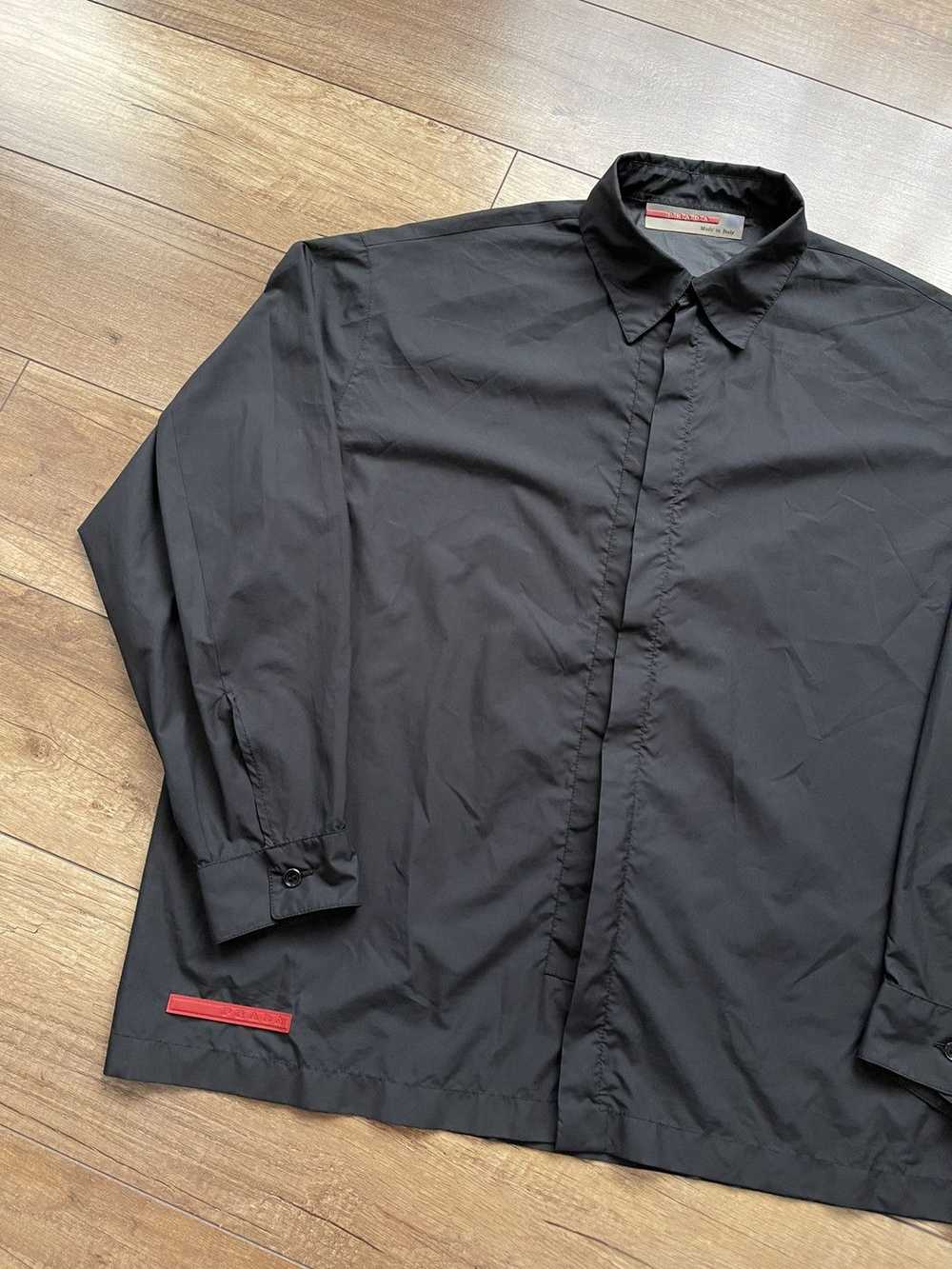 Prada × Vintage Prada Nylon Zip Shirt Jacket Red … - image 3