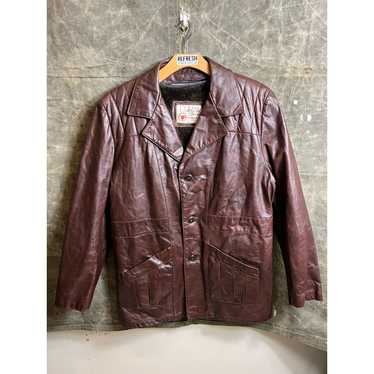 Sears Vintage 1960s Sears Leather Shop Trench Coa… - image 1