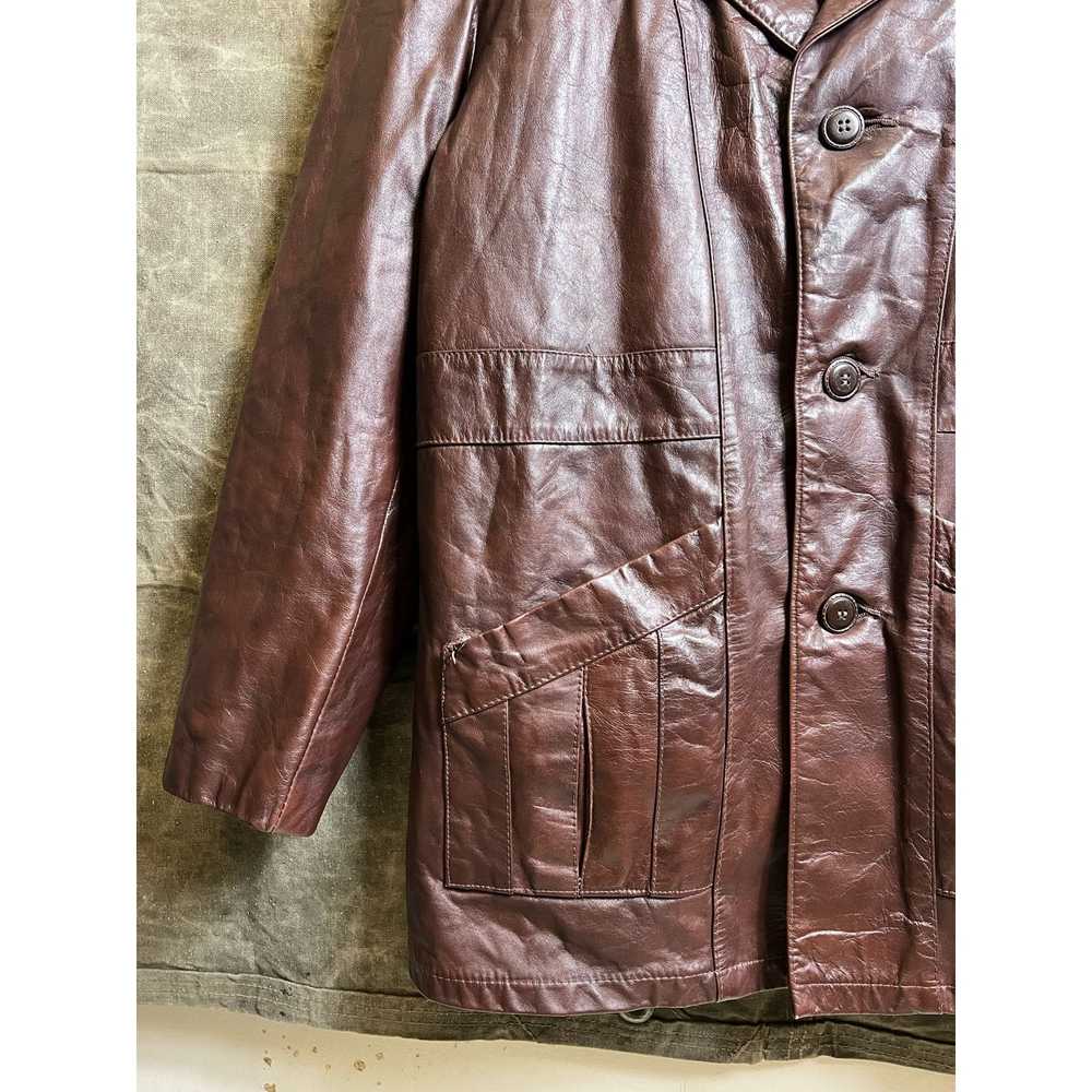 Sears Vintage 1960s Sears Leather Shop Trench Coa… - image 9