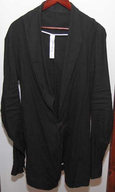 A.F. Artefact Linen Viscose Long Black Bar Blazer