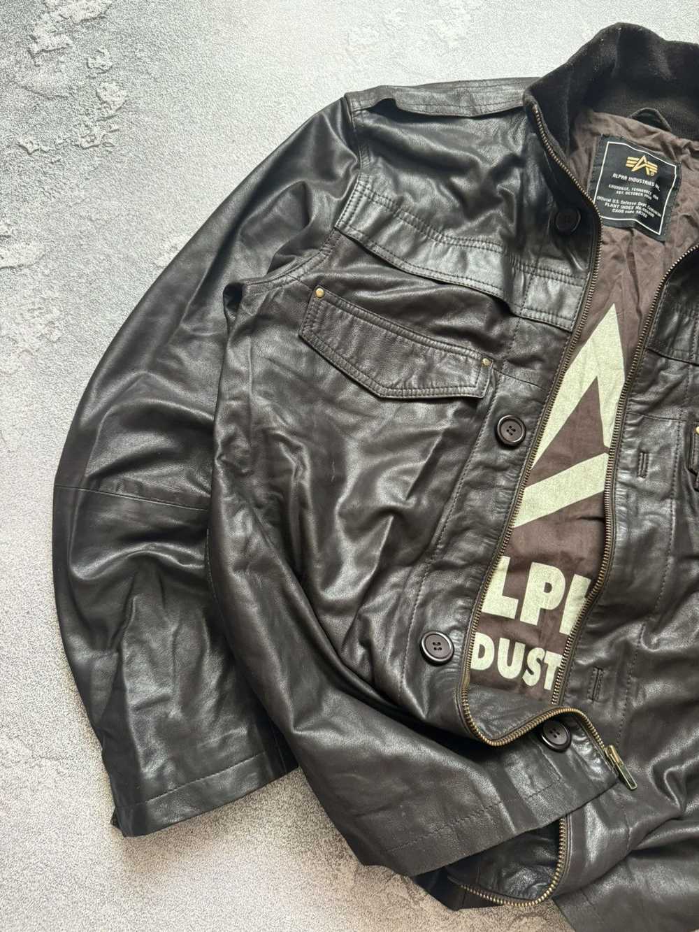 Alpha Industries × Leather Jacket × Vintage Alpha… - image 11