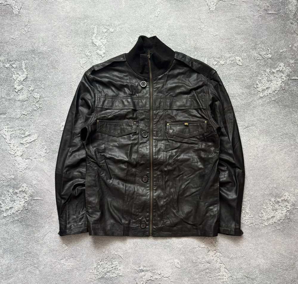 Alpha Industries × Leather Jacket × Vintage Alpha… - image 4