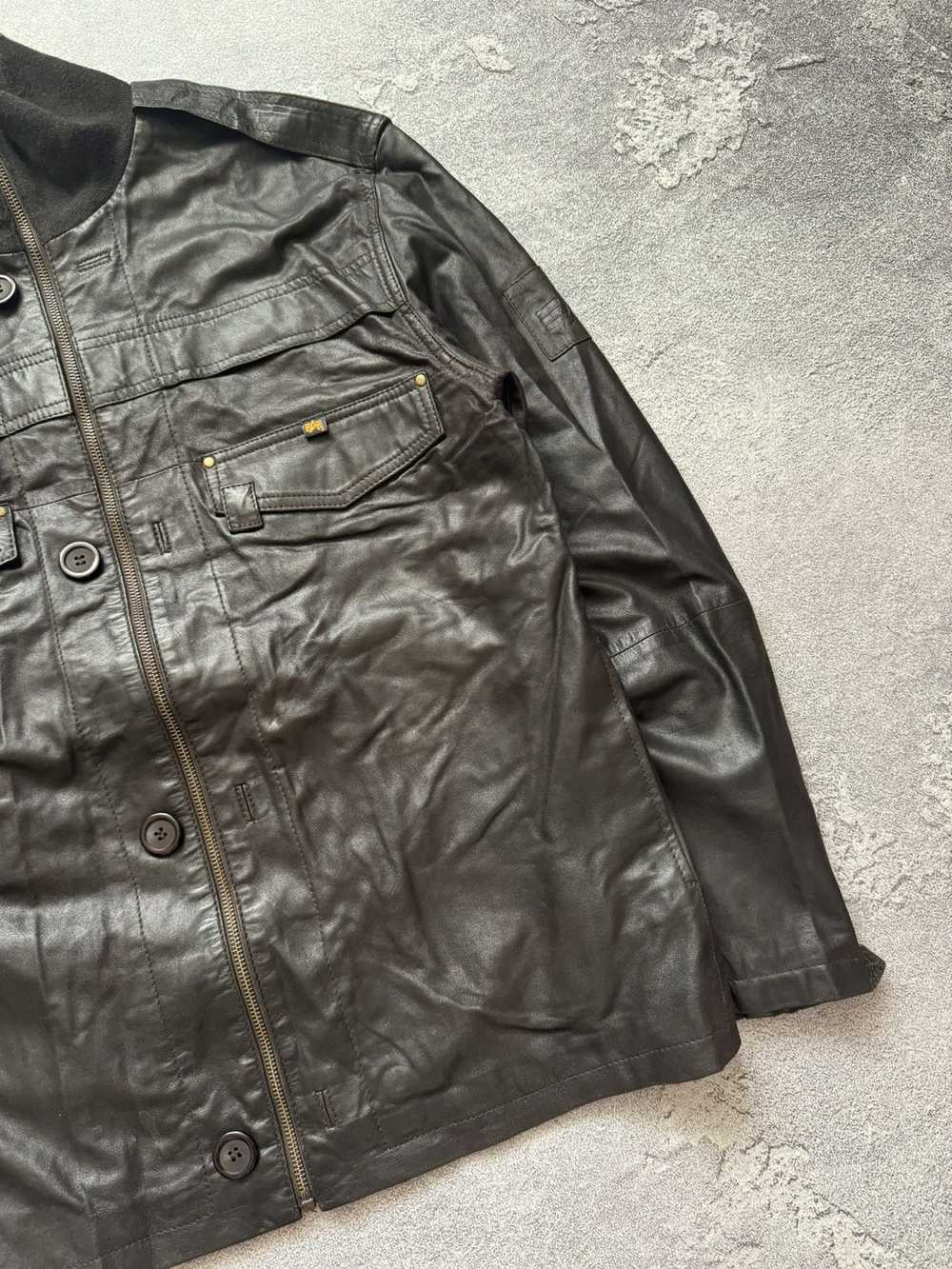 Alpha Industries × Leather Jacket × Vintage Alpha… - image 6