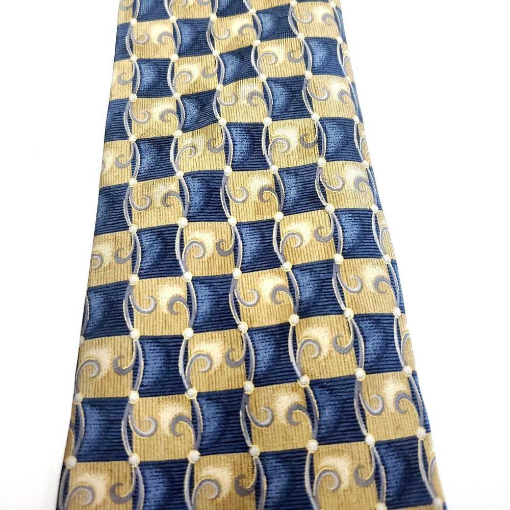 Stafford Stafford Executive Blue Beige Silk Tie W… - image 2