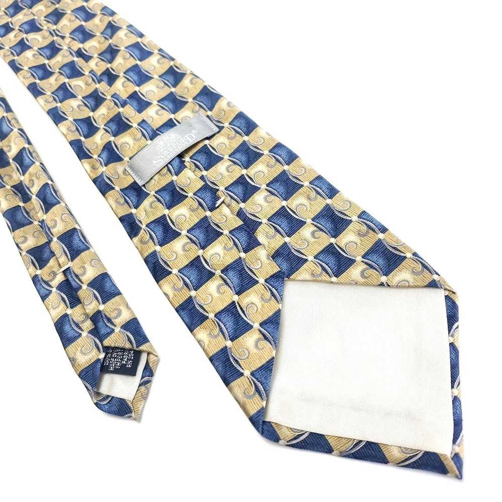 Stafford Stafford Executive Blue Beige Silk Tie W… - image 3