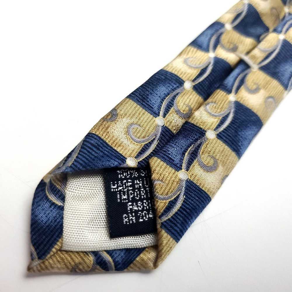 Stafford Stafford Executive Blue Beige Silk Tie W… - image 5