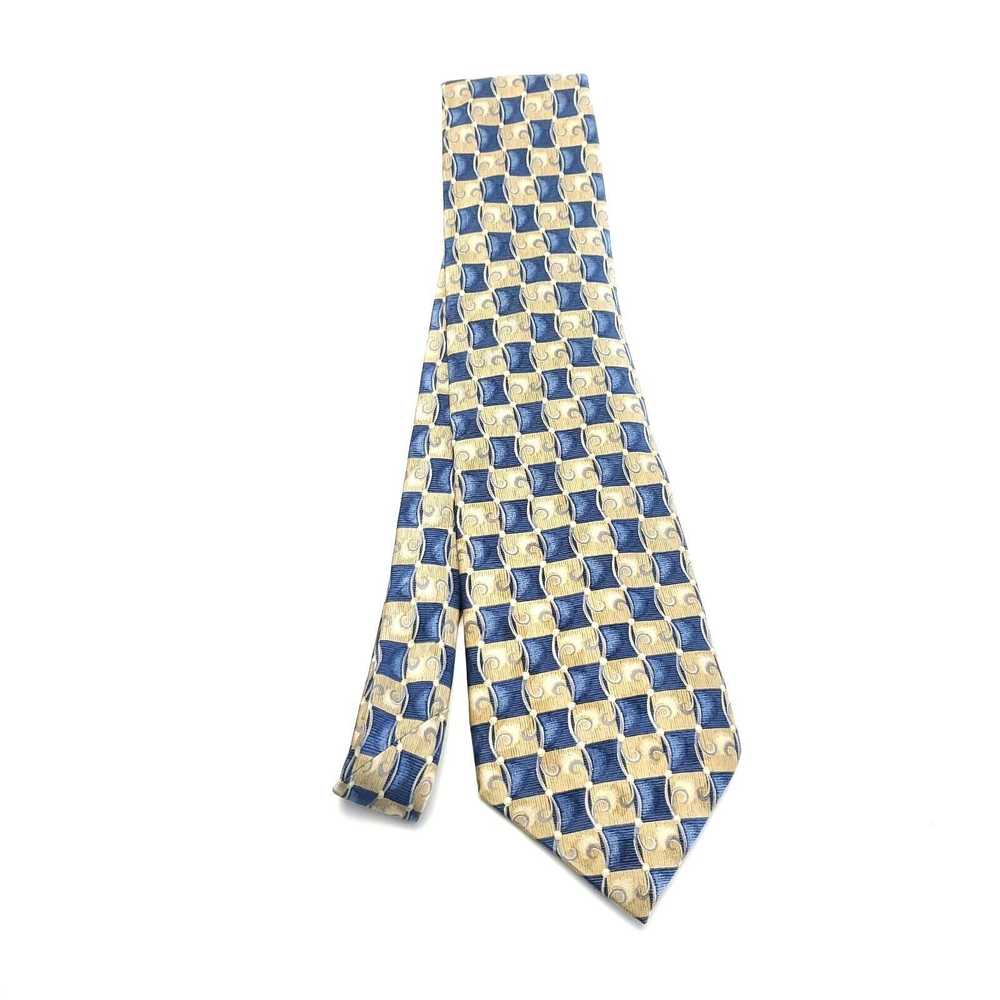 Stafford Stafford Executive Blue Beige Silk Tie W… - image 6