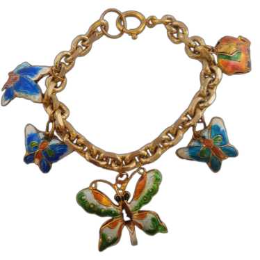 Beautiful Cloisonne Animal Charm Bracelet (A5584)