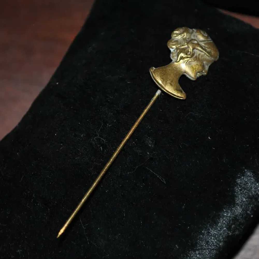 Brass Bust of a Woman Stick Pin - image 5