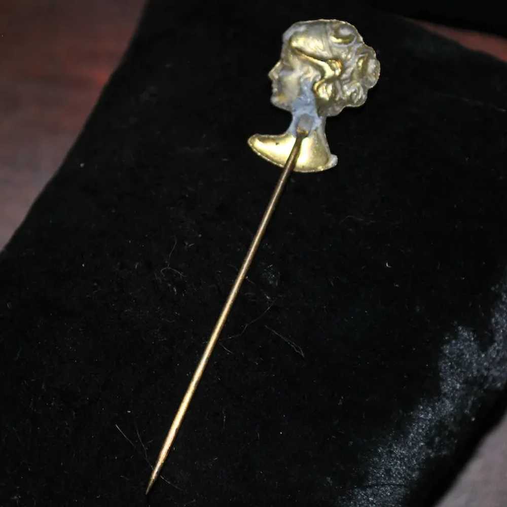 Brass Bust of a Woman Stick Pin - image 6