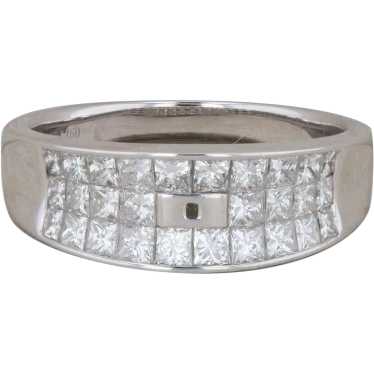 18k White Gold Invisible Set Ring Mounting - image 1