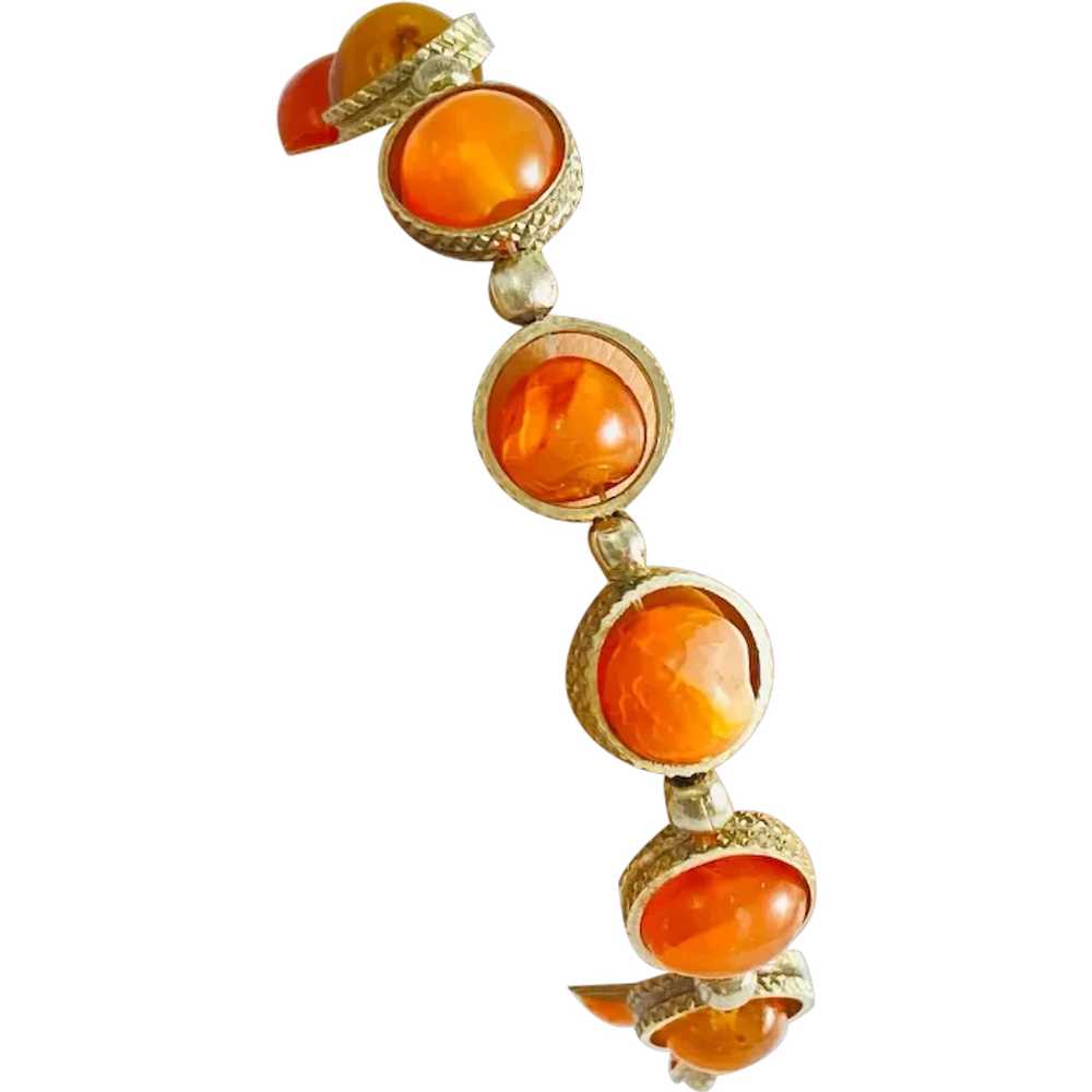 Vintage Elegant Amber Linked Bracelet - image 1