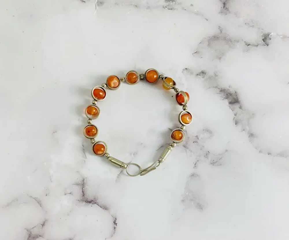 Vintage Elegant Amber Linked Bracelet - image 2