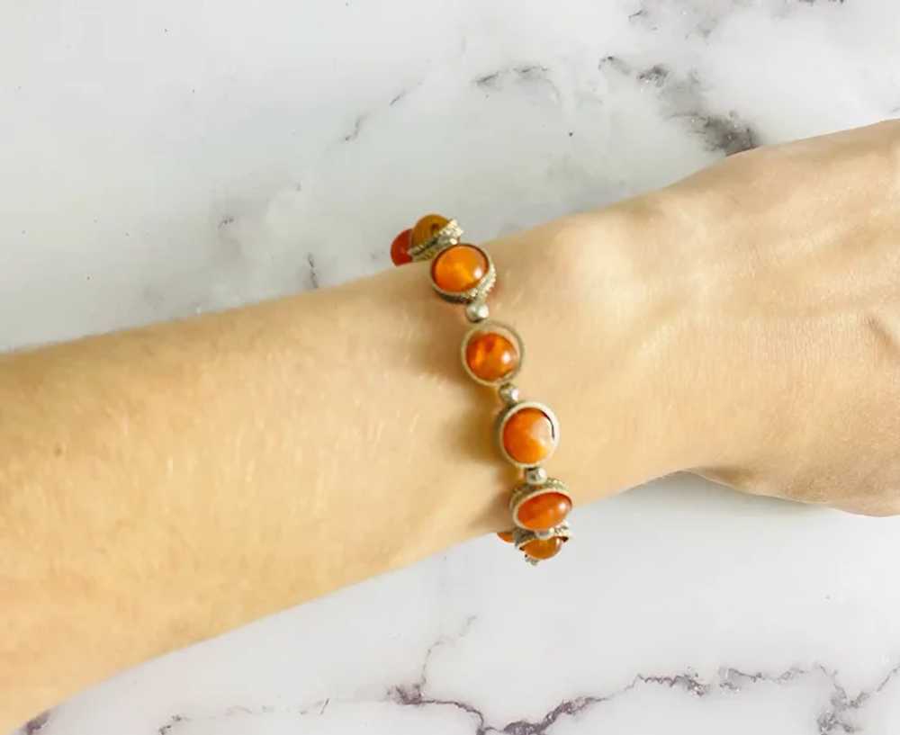 Vintage Elegant Amber Linked Bracelet - image 3