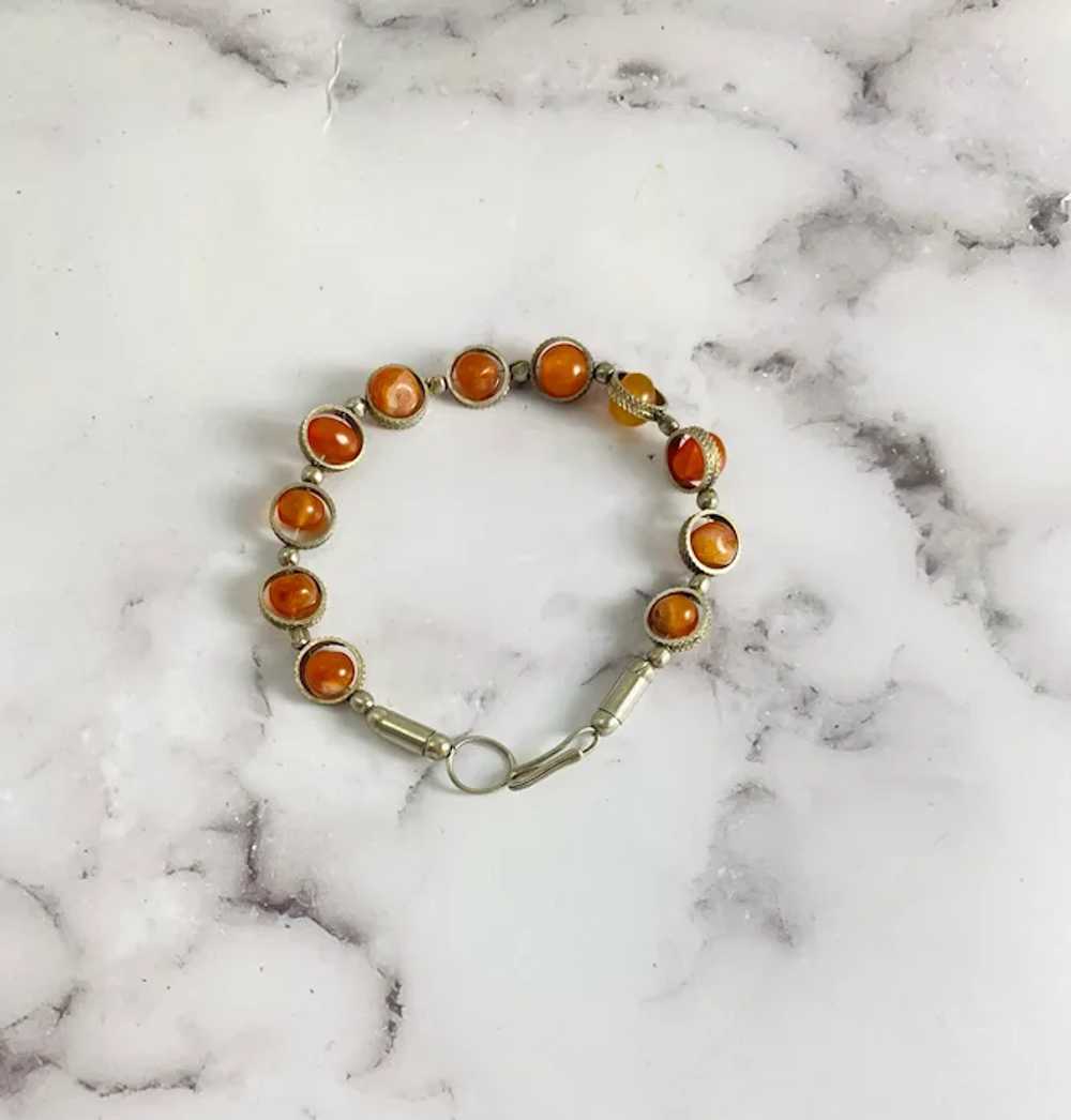 Vintage Elegant Amber Linked Bracelet - image 5