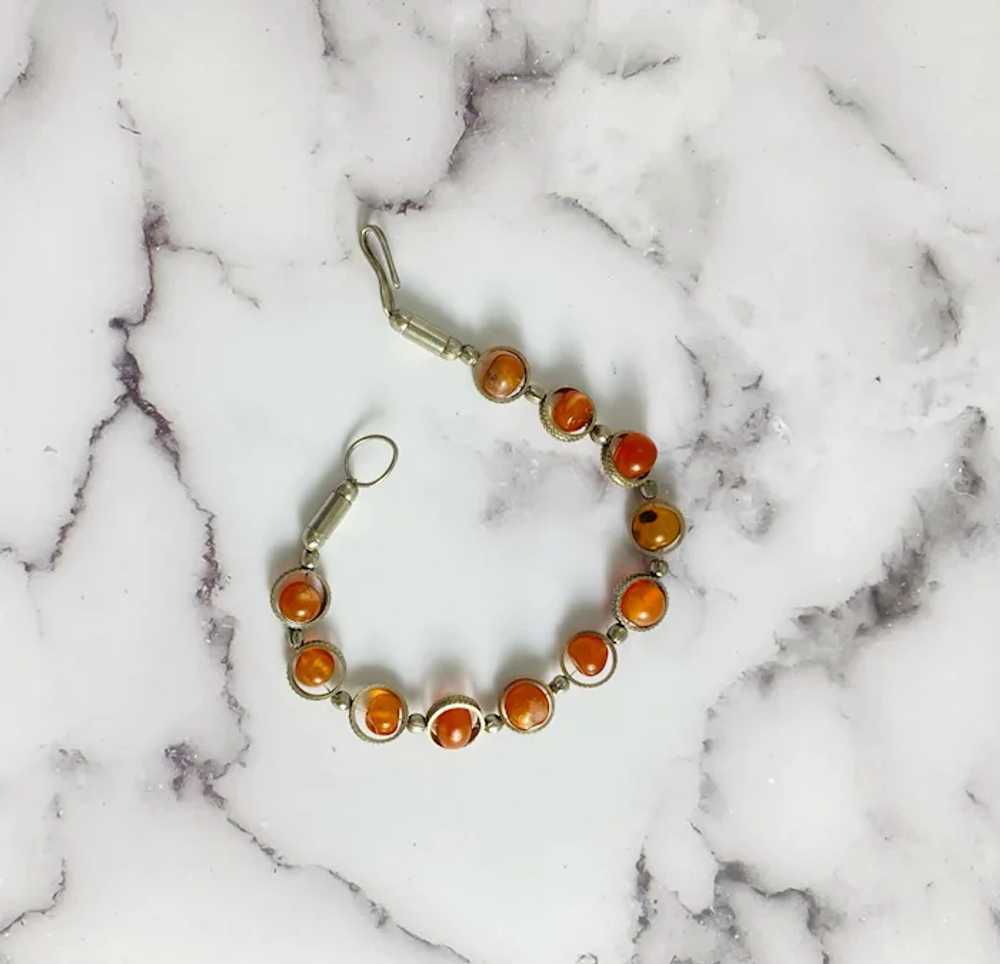 Vintage Elegant Amber Linked Bracelet - image 7