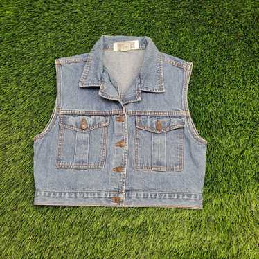 Jordache Vintage 90s Jordache Denim Vest Women La… - image 1