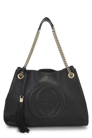 Black Leather Soho Chain Tote - image 1