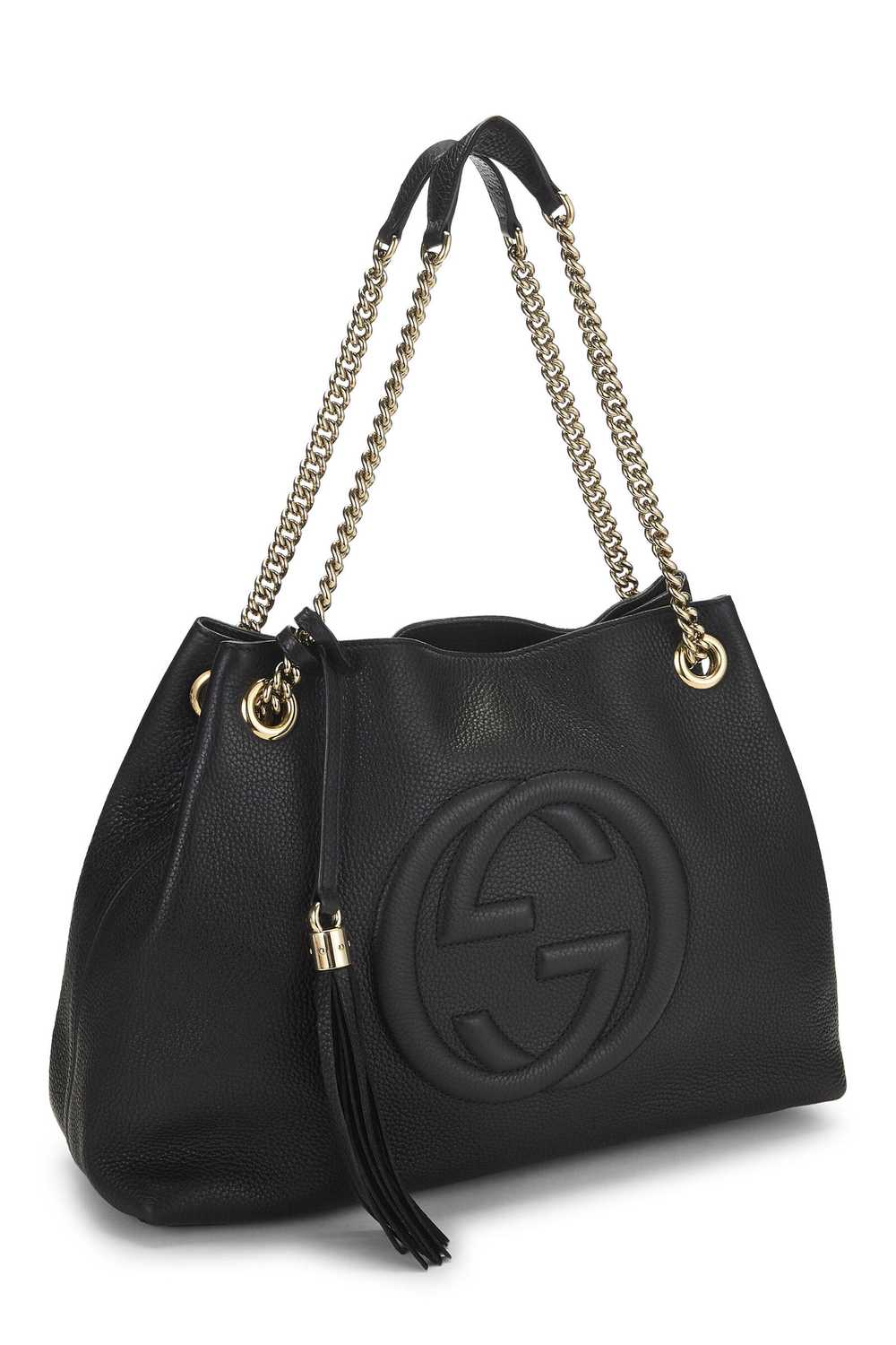 Black Leather Soho Chain Tote - image 2