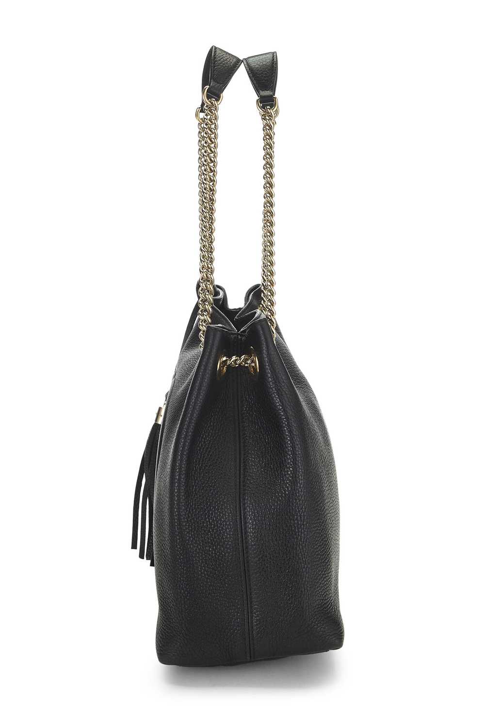 Black Leather Soho Chain Tote - image 3