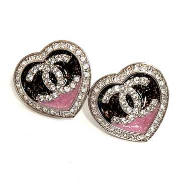 ハートが可愛い!! CHANEL シャネル ピアス ピンク クリスタル ピンクのハートが可愛すぎる♡】CHANEL ピアス