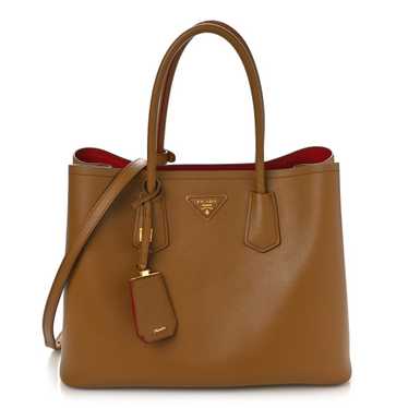 PRADA Saffiano Cuir Large Double Bag Caramel Fuoco - image 1