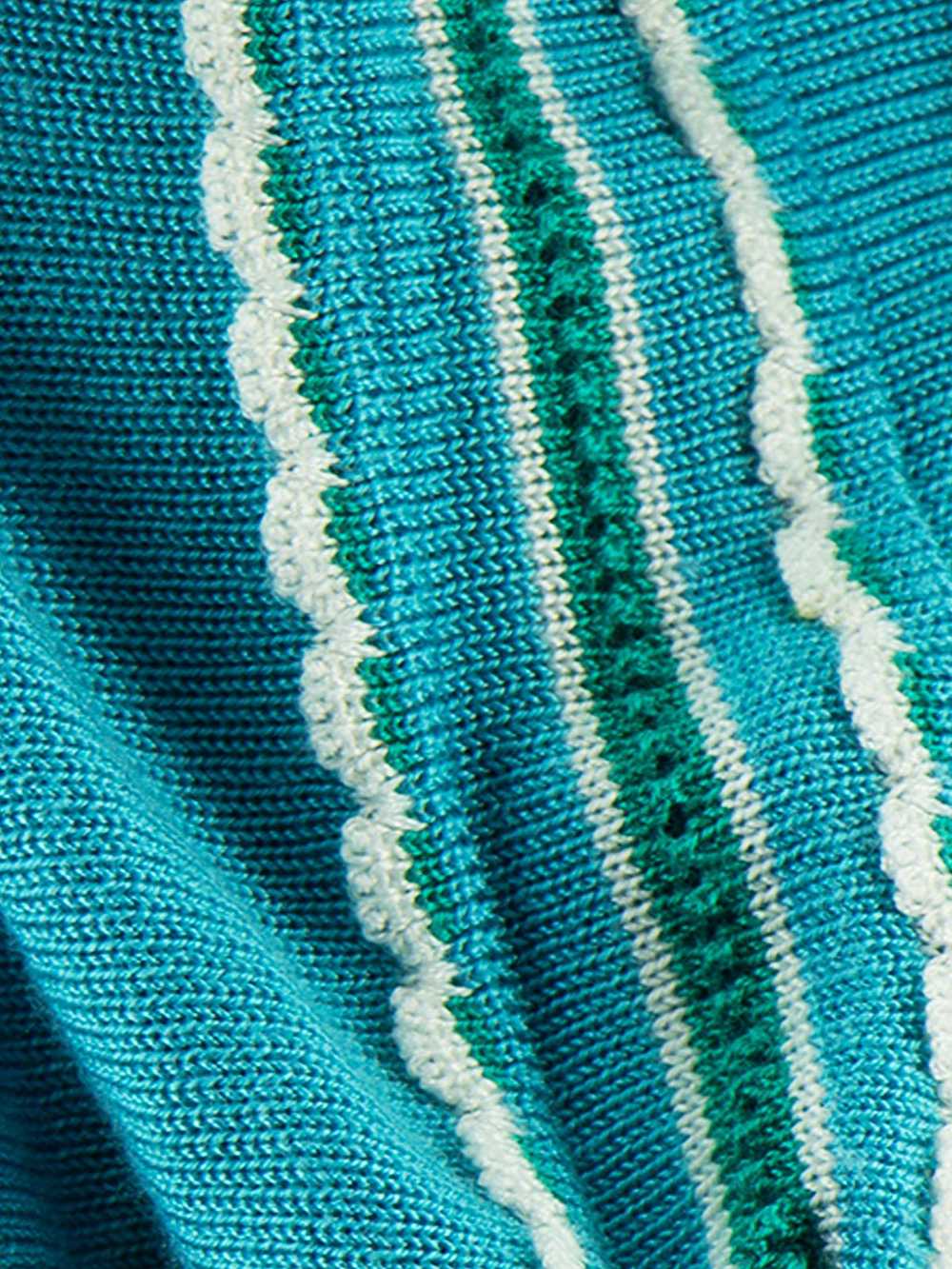 Vintage 1970s Italian Turquoise Knitted Jumper & … - image 3