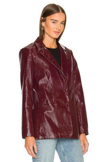 LNA LNA Faux-leather crinkle jacket in wine