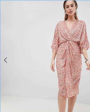 Asos ASOS DESIGN scatter sequin knot front kimono 