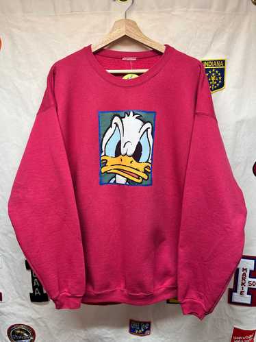 Vintage Donald Duck Disney Crewneck Red Sweatshir… - image 1