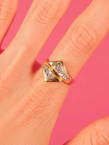 14k Gold Geometric Bypass Ring