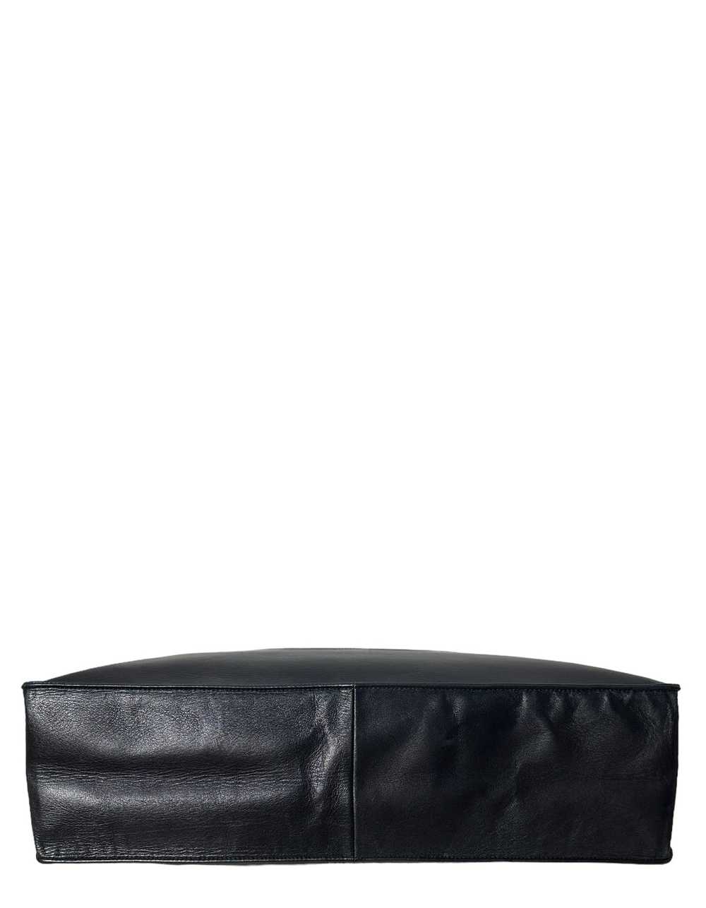 Chanel Vintage Black Leather CC Logo Tote - image 6