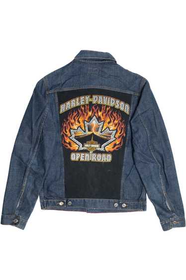 Upcycled Harley Davidson "Open Road" Flames Back P