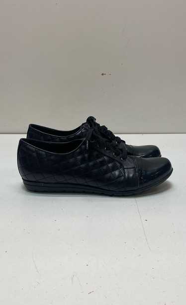 Vaneli Leather Ariel Quilted Lace Up Shoes Black 9