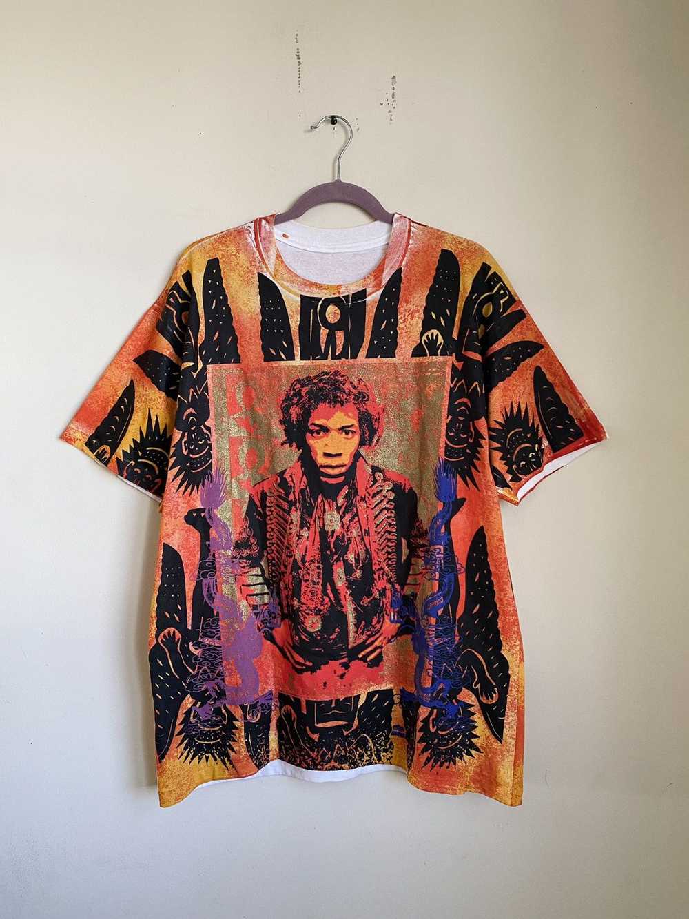 Jimi Hendrix × Rock Tees × Vintage Vintage 90s Ji… - image 1