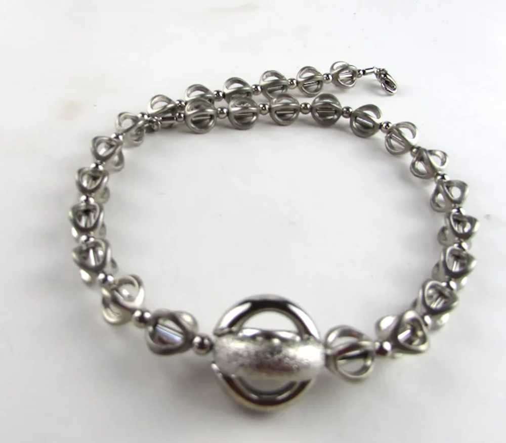 Silver Tone Sphere Necklace - image 11