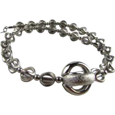 Silver Tone Sphere Necklace - image 1