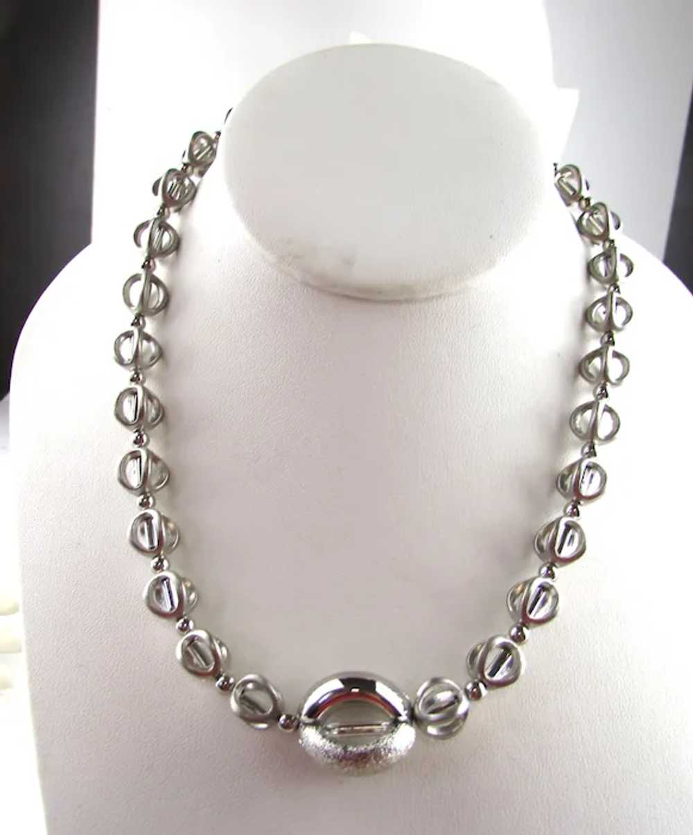 Silver Tone Sphere Necklace - image 2