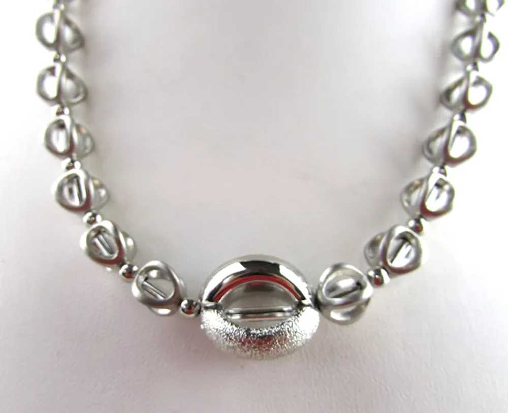 Silver Tone Sphere Necklace - image 3