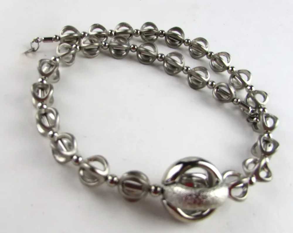 Silver Tone Sphere Necklace - image 7