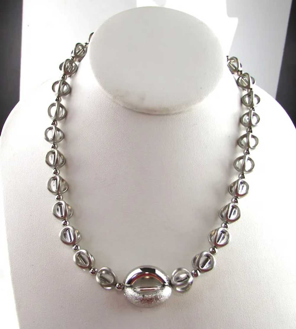 Silver Tone Sphere Necklace - image 9