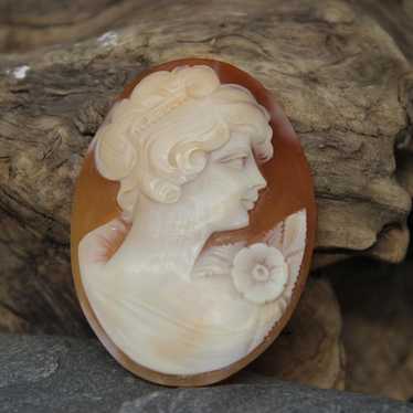 Victorian Cameo Shell 8.5 Grams Large Shell Cameo… - image 1