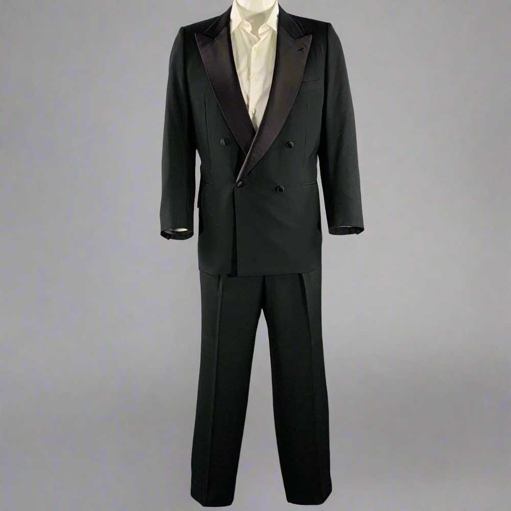 Brioni Black Wool Double Breasted Tuxedo - image 3