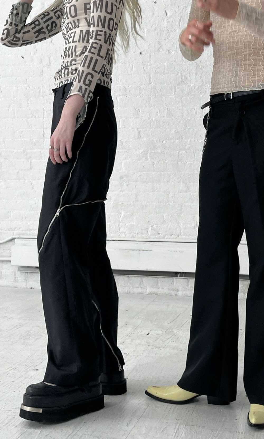 Designer × Streetwear Futuristic Wide Leg Zipper … - image 11